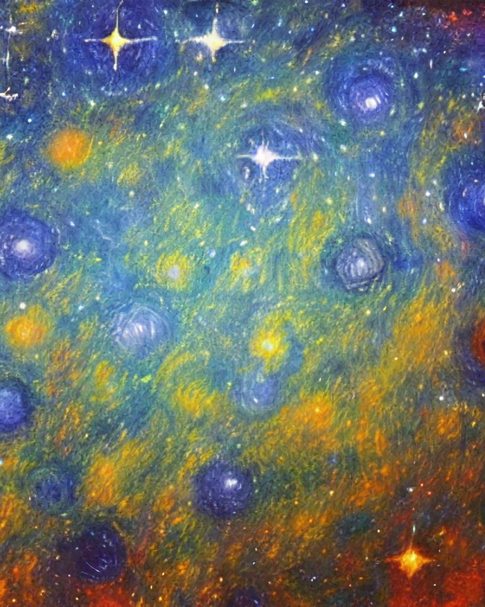 An impressionist painting of a starry sky at night
